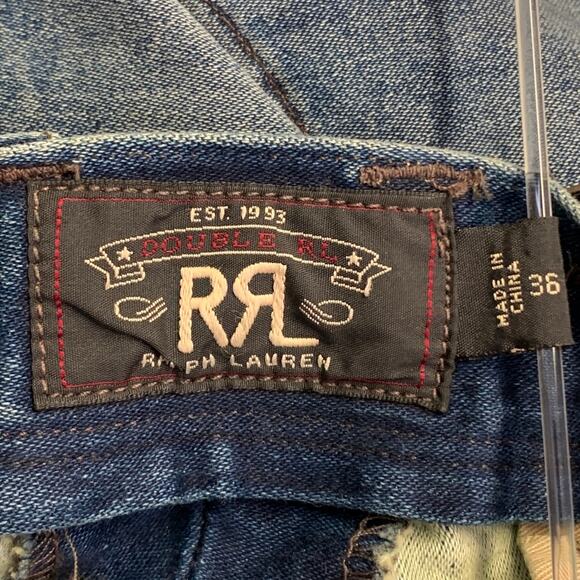 RRL by RALPH LAUREN Size 36 Blue Cotton Cropped Cocoon Jeans - Picture 6 of 8